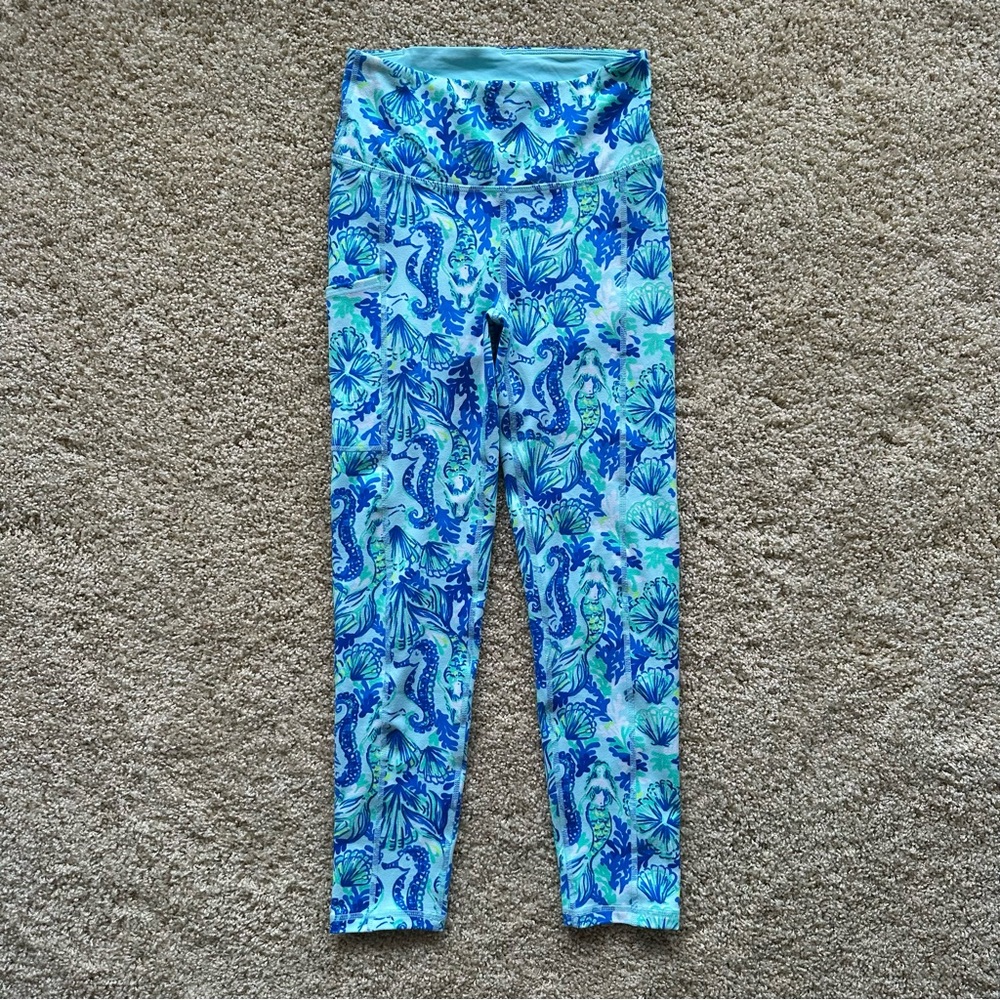 Lilly Pulitzer UPF 50 Luxletic 24" High Rise Weekender Midi Legging Sea Glass XS